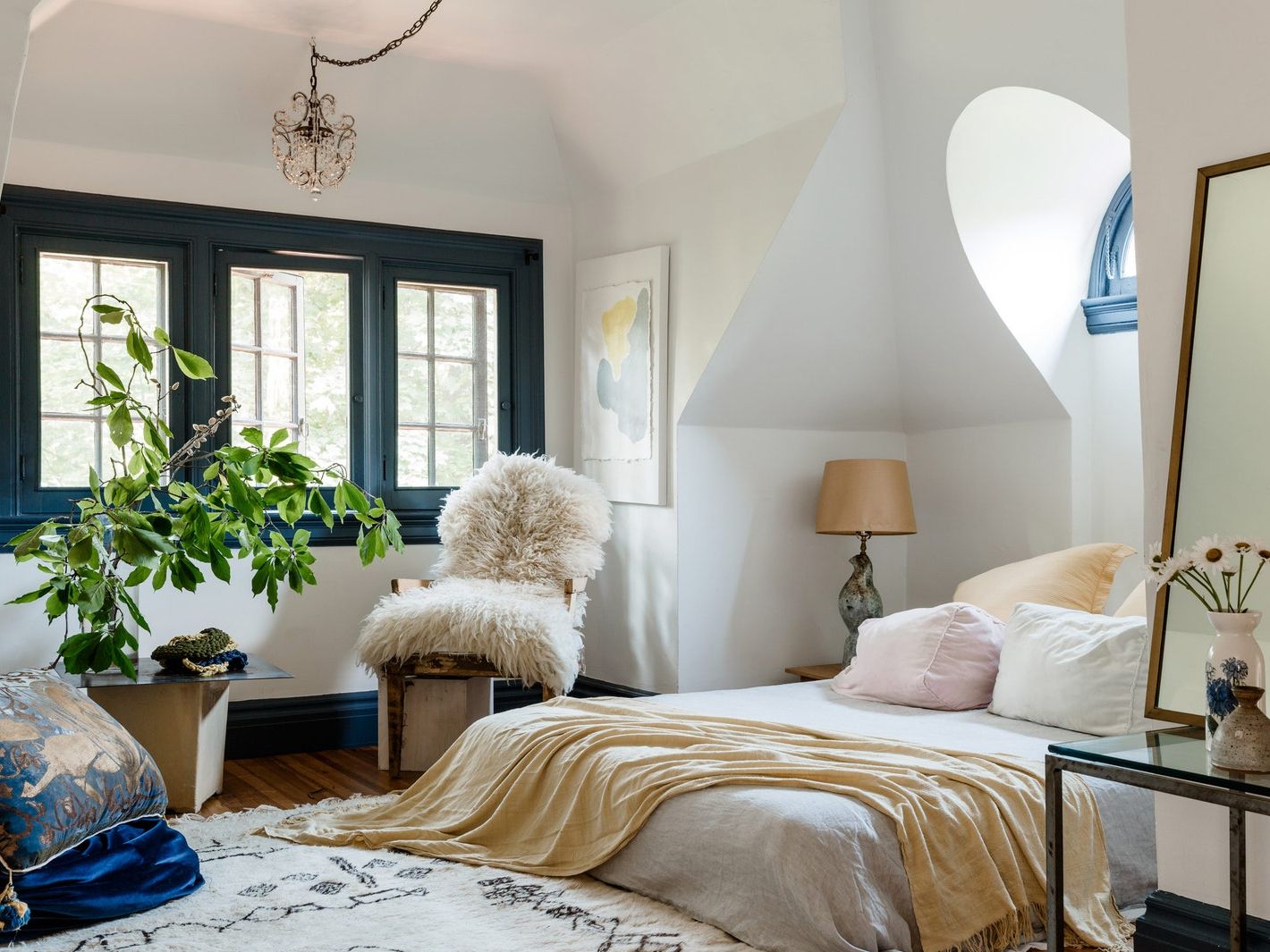 Warm cozy bedroom interior